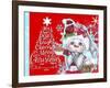 Cardinal Christmas Pal - Snowman - Tree Greeting-Sheena Pike Art And Illustration-Framed Giclee Print