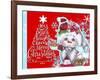 Cardinal Christmas Pal - Snowman - Tree Greeting-Sheena Pike Art And Illustration-Framed Giclee Print