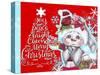 Cardinal Christmas Pal - Snowman - Tree Greeting-Sheena Pike Art And Illustration-Stretched Canvas