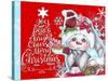 Cardinal Christmas Pal - Snowman - Tree Greeting-Sheena Pike Art And Illustration-Stretched Canvas