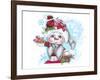 Cardinal Christmas Pal - Snowman-Sheena Pike Art And Illustration-Framed Premium Giclee Print