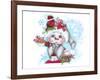 Cardinal Christmas Pal - Snowman-Sheena Pike Art And Illustration-Framed Premium Giclee Print
