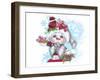 Cardinal Christmas Pal - Snowman-Sheena Pike Art And Illustration-Framed Giclee Print