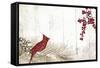 Cardinal Christmas V-Color Bakery-Framed Stretched Canvas