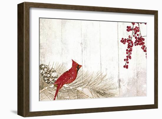 Cardinal Christmas V-null-Framed Giclee Print