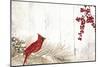 Cardinal Christmas V-null-Mounted Giclee Print