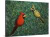 Cardinal Couple-James W. Johnson-Stretched Canvas