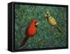 Cardinal Couple-James W. Johnson-Framed Stretched Canvas