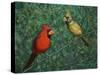 Cardinal Couple-James W. Johnson-Stretched Canvas