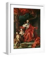 Cardinal De Bouillon (1643-1715) Opening the "Holy Door," 1708-Hyacinthe Rigaud-Framed Giclee Print