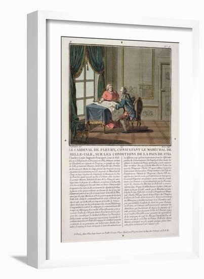 Cardinal De Fleury (1653-1743) Consults with Marechal De Belle-Isle (1684-1761) on the Conditions o-Jacques Francois Joseph Swebach-Framed Giclee Print