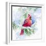 Cardinal in Snowy Tree-Lanie Loreth-Framed Art Print