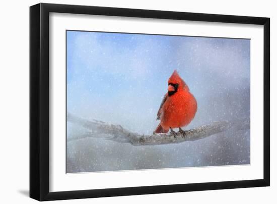 Cardinal in the Snow-Jai Johnson-Framed Giclee Print