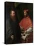 Cardinal Ippolito De' Medici and Monsignor Mario Bracci, after 1532-Girolamo da Carpi-Stretched Canvas