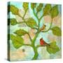 Cardinal Love Notes-Blenda Tyvoll-Stretched Canvas