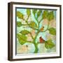 Cardinal Love Notes-Blenda Tyvoll-Framed Art Print