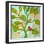 Cardinal Love Notes-Blenda Tyvoll-Framed Art Print