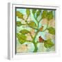 Cardinal Love Notes-Blenda Tyvoll-Framed Art Print