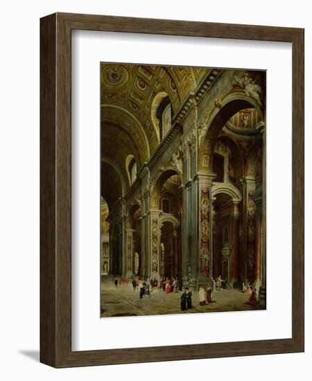 Cardinal Melchior De Polignac (1661-1742) Visiting St. Peter's in Rome-Giovanni Paolo Pannini-Framed Giclee Print