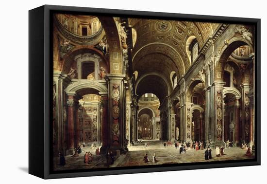Cardinal Melchior de Polignac Visiting St. Peter's in Rome, 1730-Giovanni Paolo Pannini-Framed Stretched Canvas