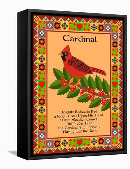 Cardinal Quilt-Mark Frost-Framed Stretched Canvas