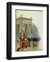 Cardinal Richelieu Playing with His Cats-Maurice Leloir-Framed Art Print