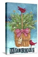 Cardinal Welcome Joy-Melinda Hipsher-Stretched Canvas