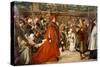 Cardinal Wolsey, Chancellor of England, on His Progress to Westminster Hall, 1887-John Gilbert-Stretched Canvas