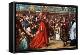 Cardinal Wolsey Going in Procession to Westminster Hall, 1887-John Gilbert-Framed Stretched Canvas