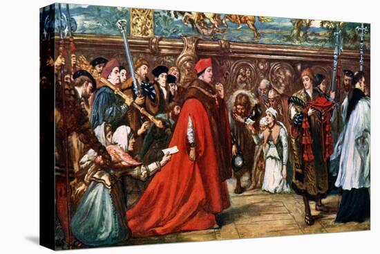 Cardinal Wolsey Going in Procession to Westminster Hall, 1887-John Gilbert-Stretched Canvas