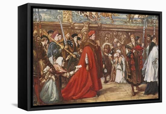 Cardinal Wolsey on His Way to Westminster Hall-Sir John Gilbert-Framed Stretched Canvas