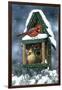 Cardinals and Birdhouse in Snow-William Vanderdasson-Framed Giclee Print