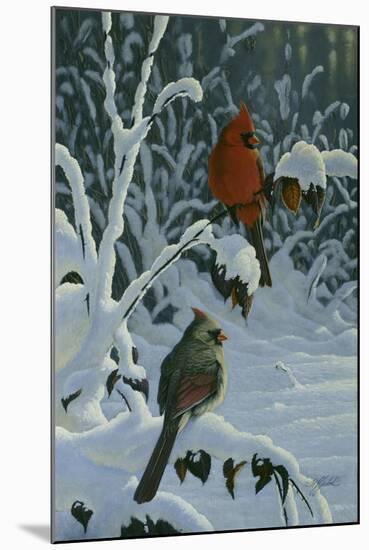 Cardinals and Brambles-Wilhelm Goebel-Mounted Giclee Print