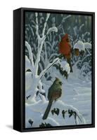 Cardinals and Brambles-Wilhelm Goebel-Framed Stretched Canvas