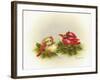 Cardinals and Holly-Peggy Harris-Framed Giclee Print