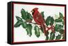 Cardinals and Holly-William Vanderdasson-Framed Stretched Canvas