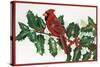 Cardinals and Holly-William Vanderdasson-Stretched Canvas