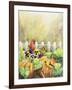 Cardinals in Pumpkin Patch-Sarah Davis-Framed Giclee Print