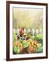 Cardinals in Pumpkin Patch-Sarah Davis-Framed Giclee Print