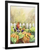 Cardinals in Pumpkin Patch-Sarah Davis-Framed Giclee Print