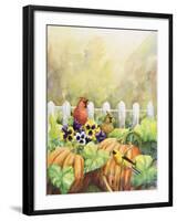 Cardinals in Pumpkin Patch-Sarah Davis-Framed Giclee Print