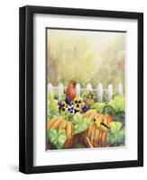 Cardinals in Pumpkin Patch-Sarah Davis-Framed Giclee Print