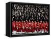 Cardinals, in Red, Participate in the Funeral Mass for Pope John Paul II-null-Framed Stretched Canvas