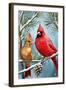 Cardinals in Winter-Lantern Press-Framed Art Print
