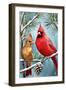 Cardinals in Winter-Lantern Press-Framed Art Print