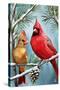 Cardinals in Winter-Lantern Press-Stretched Canvas