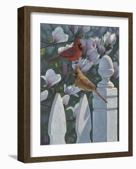 Cardinals Magnolias-Jeffrey Hoff-Framed Giclee Print