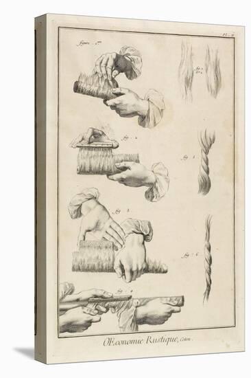 Carding and Combing (Plate II), 1762-Denis Diderot-Stretched Canvas