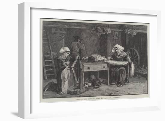 Carding and Winding Hemp at Ploermel, Brittany-null-Framed Giclee Print