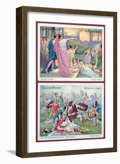 Cards for Children Advertising 'Cacao Van Houten', Early 20th Century-French School-Framed Giclee Print